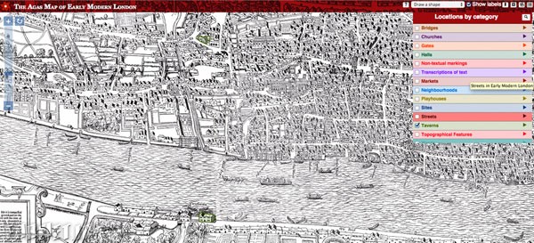 Interactive Map of Shakespeare's London
