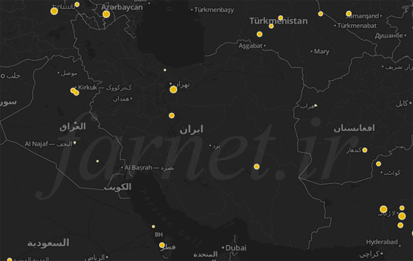 Iran-meteoritessize-Map