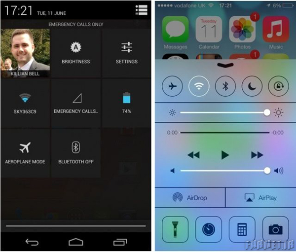 Control-Center-in-android-vs-iOS7