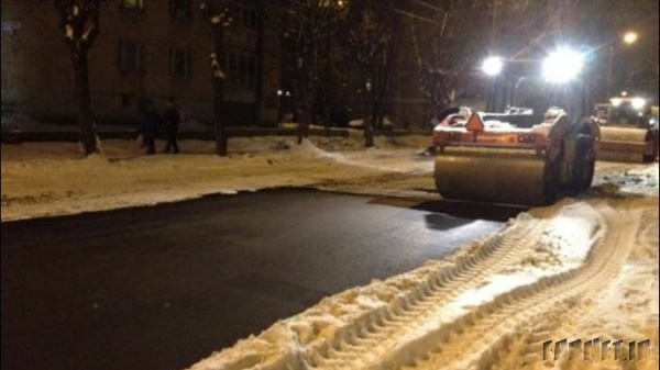 Russians asphalt over snowed roads 04