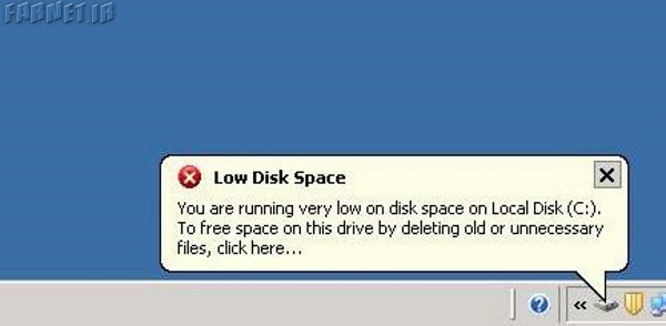 low disk space