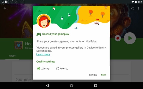 gameplay record in android