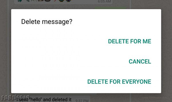 پاک کردن پیام‌ها در واتس‌اپ