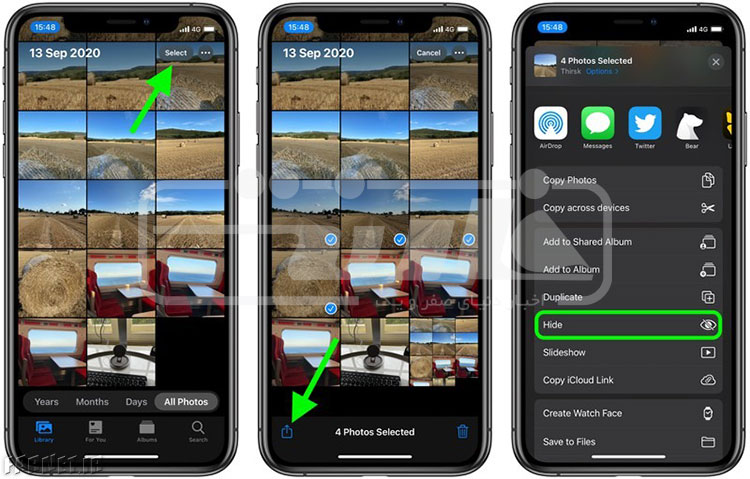 مخفی سازی فیلم و عکس در آیفون iOS 14