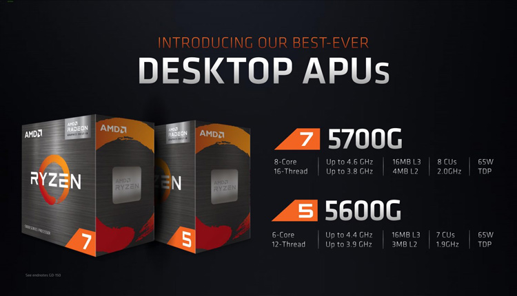 پردازندههای Ryzen 5 5600G و Ryzen 7 5700G