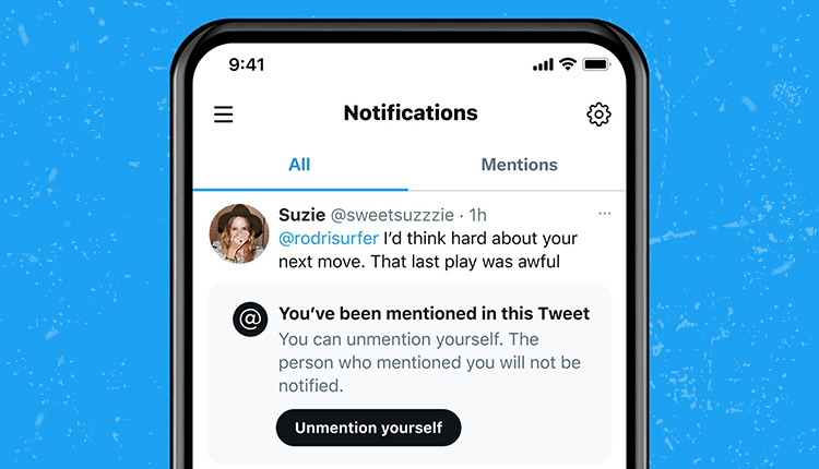 قابلیت unmention توییتر